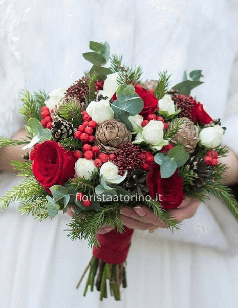 bouquet rotondo natalizio